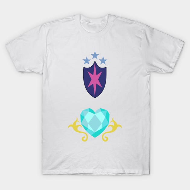 My little Pony - Shining Armor + Princess Cadence Cutie Mark V2 T-Shirt by ariados4711